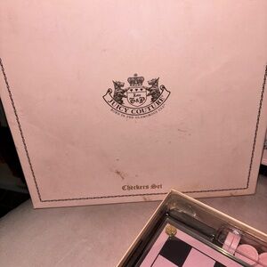 Juicy Couture Pink and Black Checkers Game Set